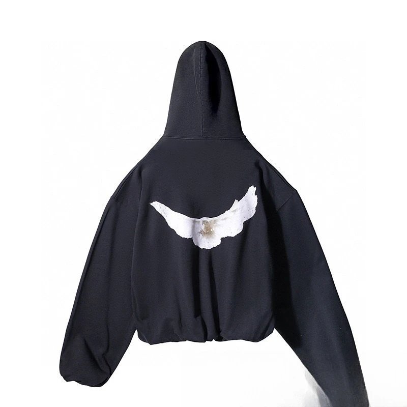 Hoodie with Pigeon and Letter Graphic photo 2