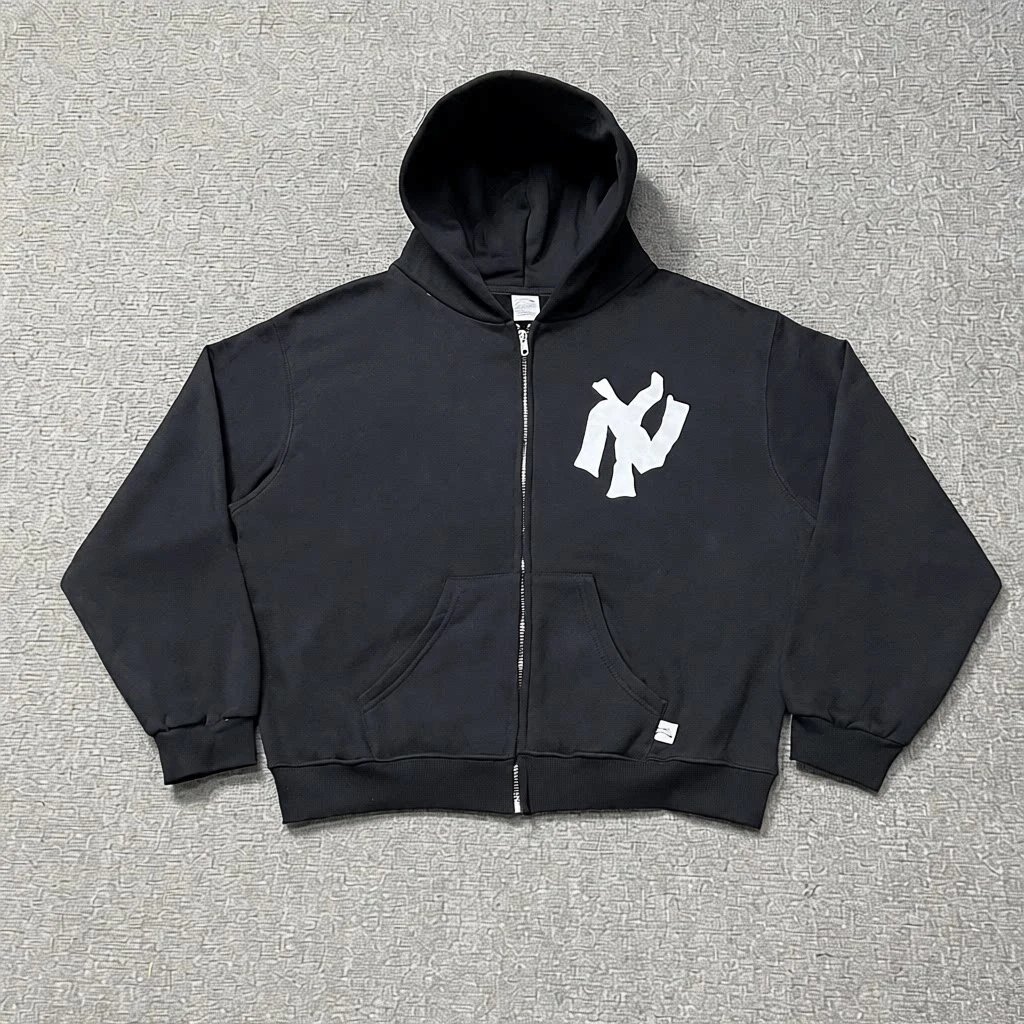 Classic lettered loose-fitting hooded sweatshirt and sweatpants