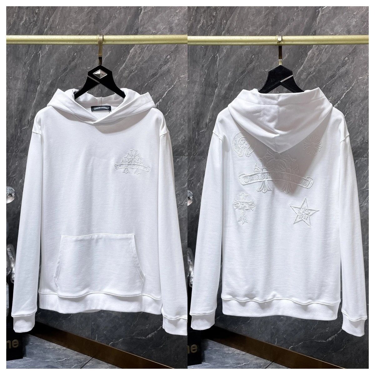 Chrome Hearts Multi-Print White Hoodie - 5