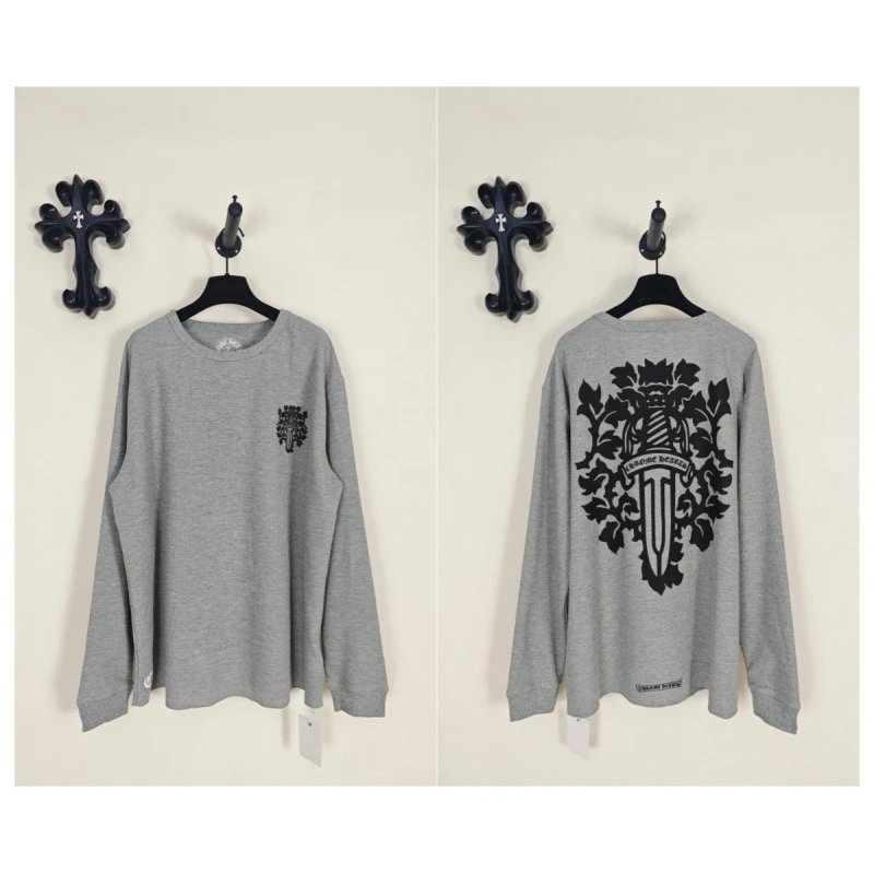 Waffle-Knit Long-Sleeve T-Shirt with Sword Graphic photo 4
