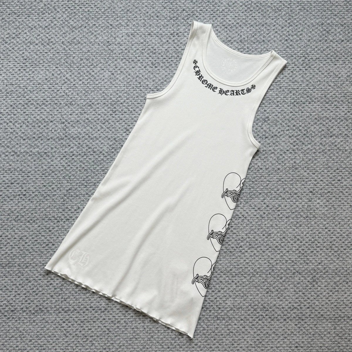 Heart-Print Ribbed Slim-Fit Vest