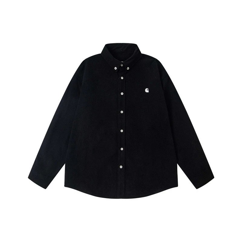 Classic Embroidered Shirt with Small Logo, Loose Fit, Casual Style for Men and Women