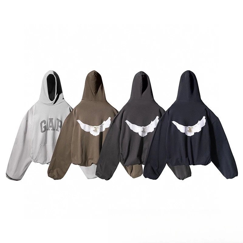 Hoodie with Pigeon and Letter Graphic photo 7