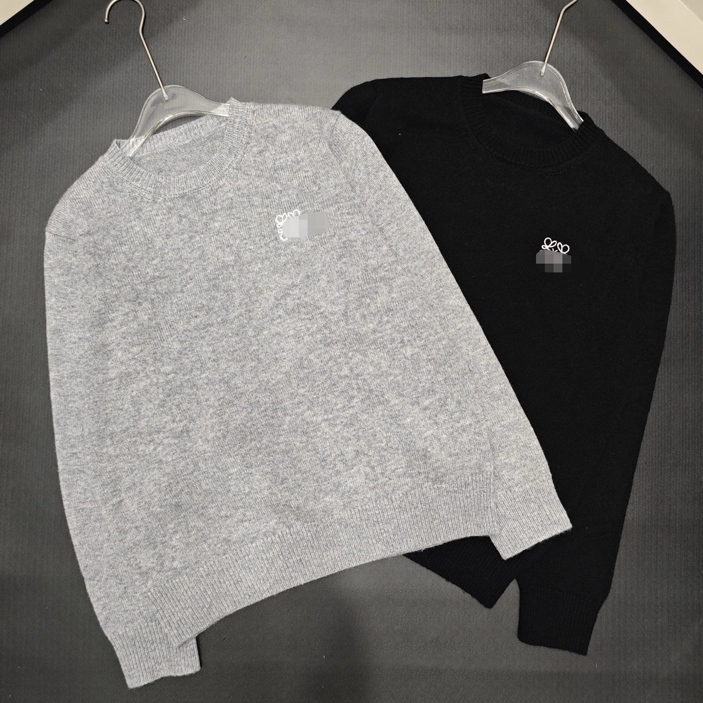 Wool Crew-Neck Knit Sweater with Letter Embroidery photo 8