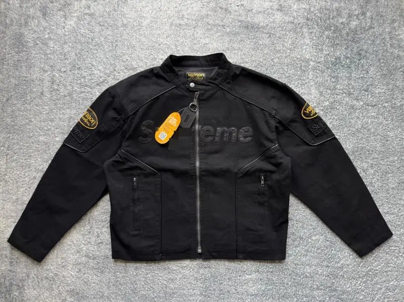 Supreme Jackets Full-Zip Stand-Collar Piped Jacket — Sup121 black