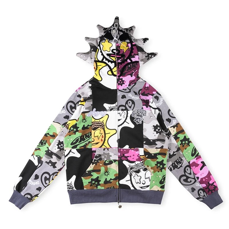 Streetwear Hooded Zip-Up Set with Embroidered Logo photo 4