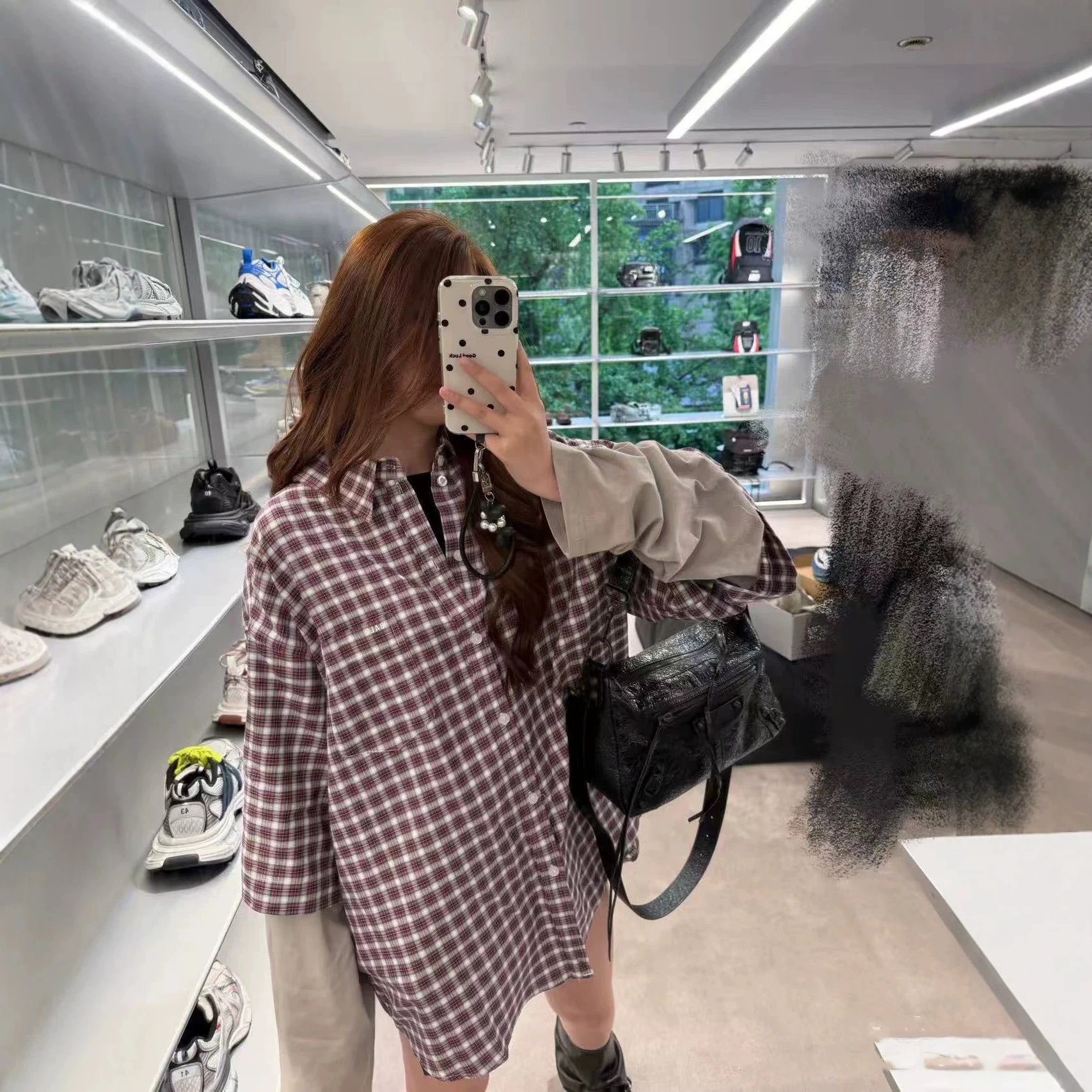 Logo Embroidered Plaid Shirt