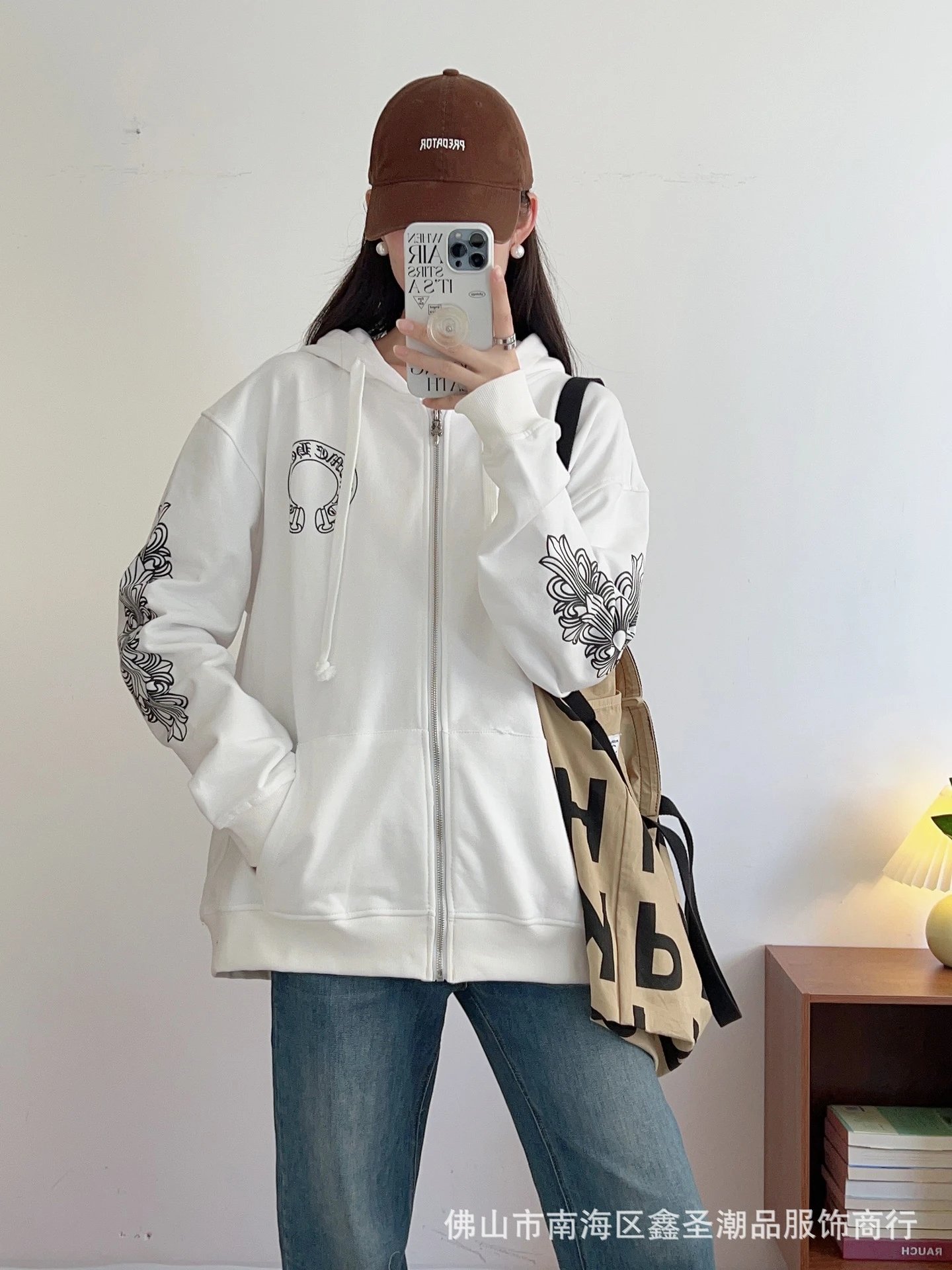 Chrome Hearts Cross Motif Zip-Up Hoodie Black - 19
