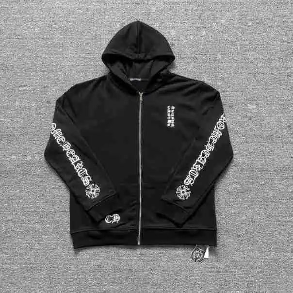 Chrome Hearts Cross Motif Zip-Up Hoodie Black - 23