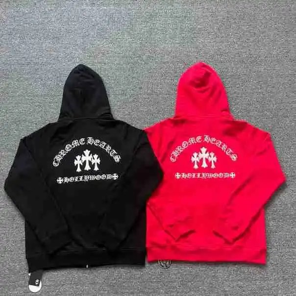 Chrome Hearts Cross Motif Zip-Up Hoodie Black - 30