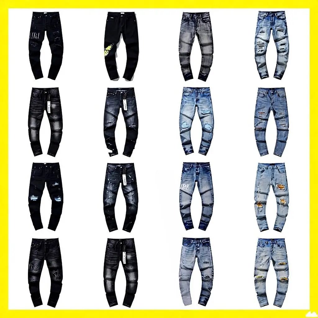 American High Street Ripped Retro Straight Leg Jeans