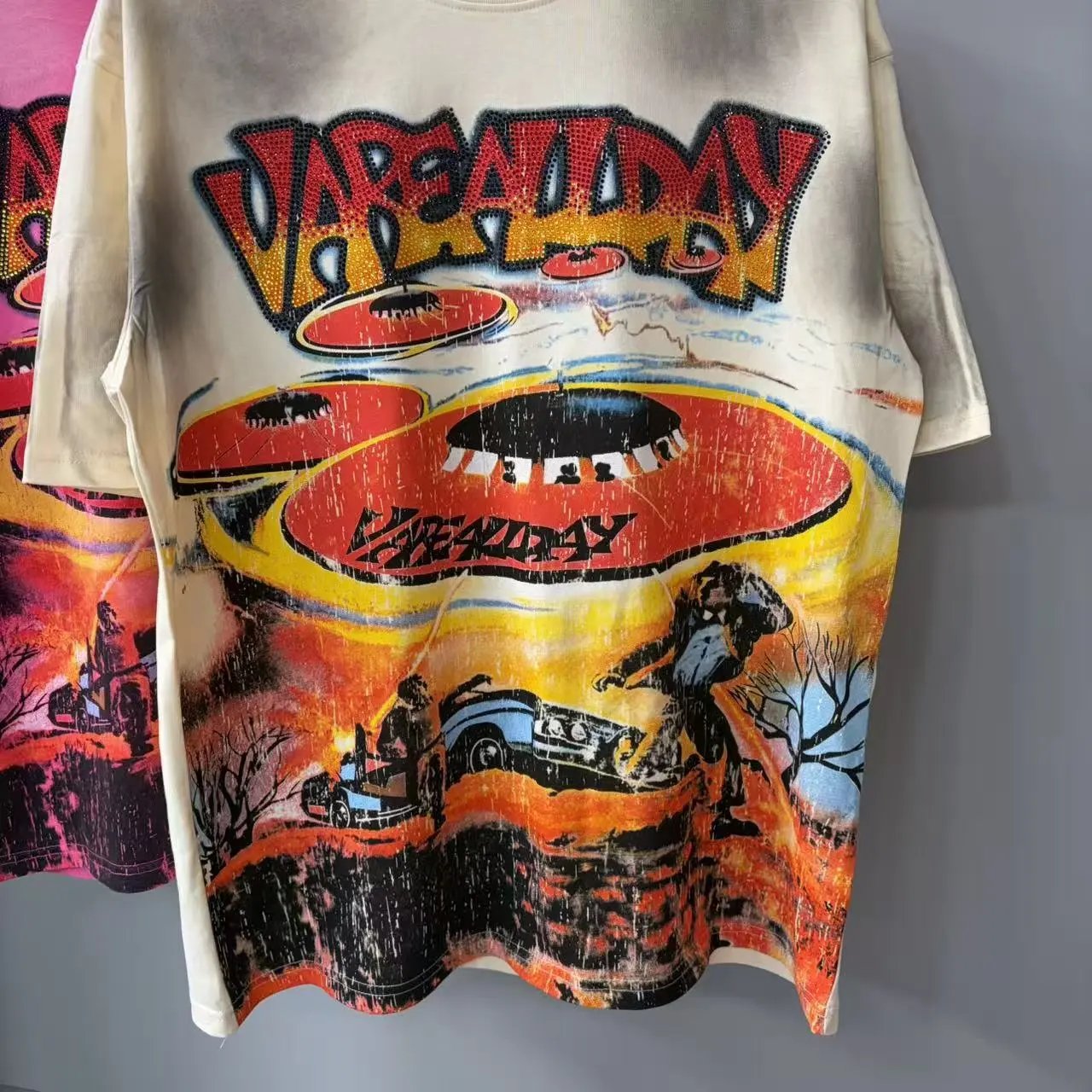Vintage Washed Cotton Distressed Print T-Shirt photo 2