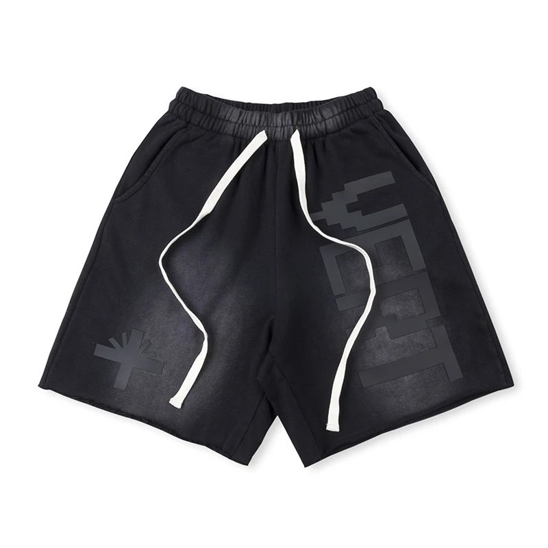 SP5DER Pixelated Logo Orange Sweatshorts Shorts - 42