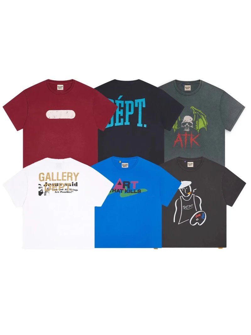 Graphic Print Cotton T-Shirt Red Casual