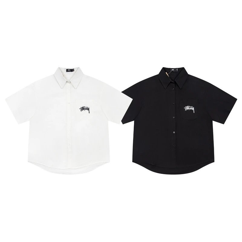 Short-Sleeve Shirt with Embroidered Logo Pocket