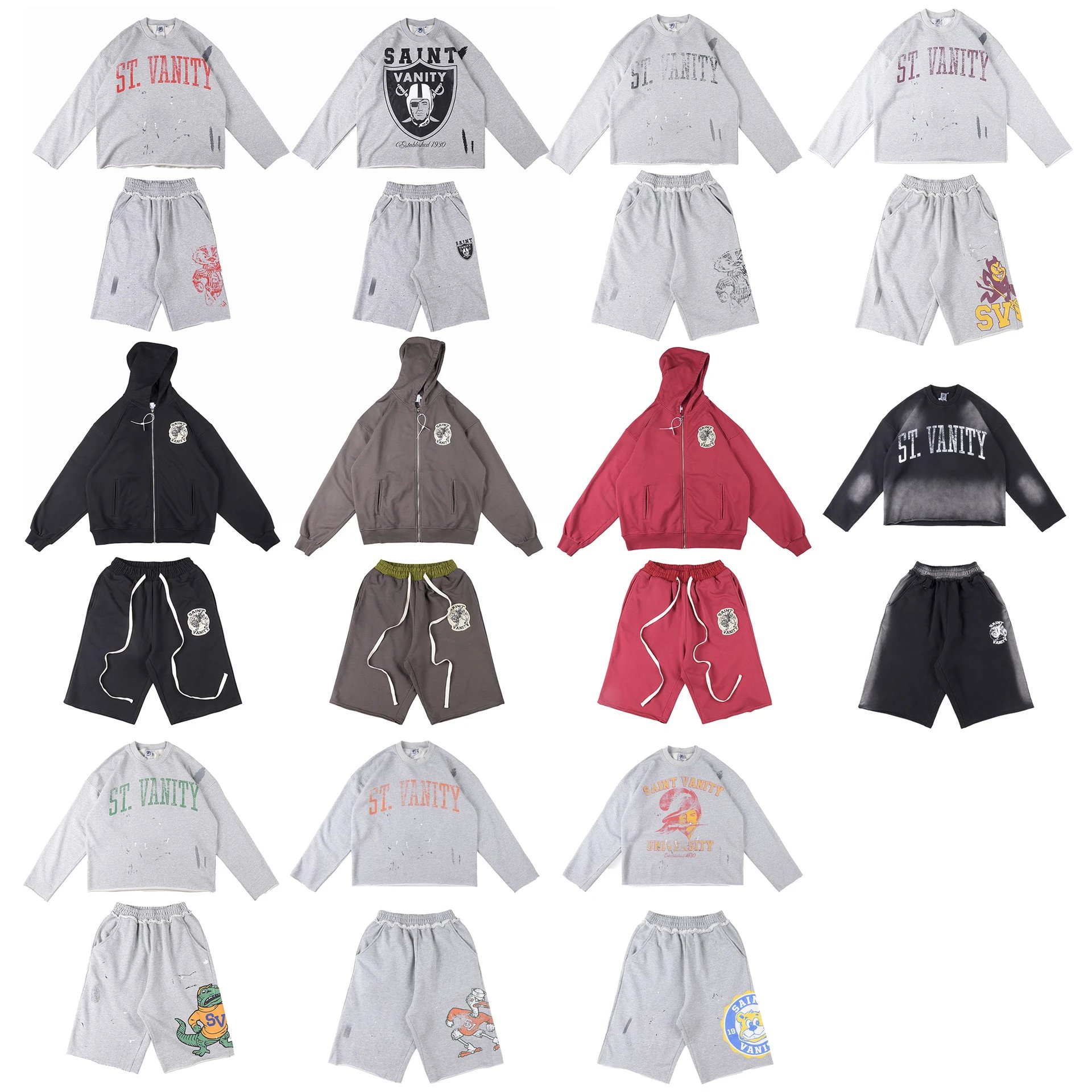 Letter-Print Casual Set