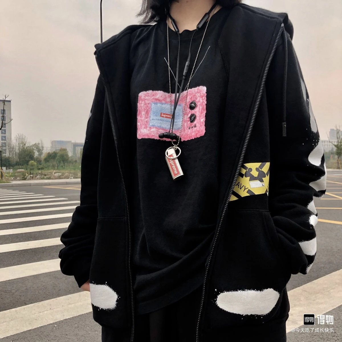 Supreme What The Fuck Cow Print Oval Logo Black T-Shirt - 15