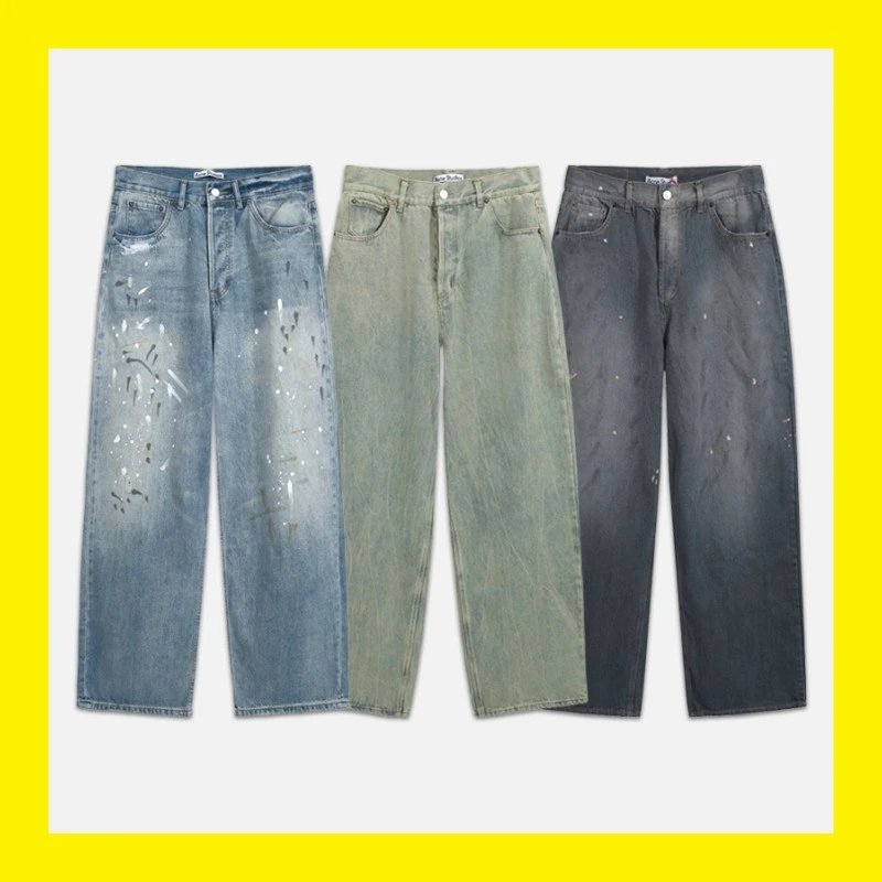 Unisex Loose Wide-Leg Jeans