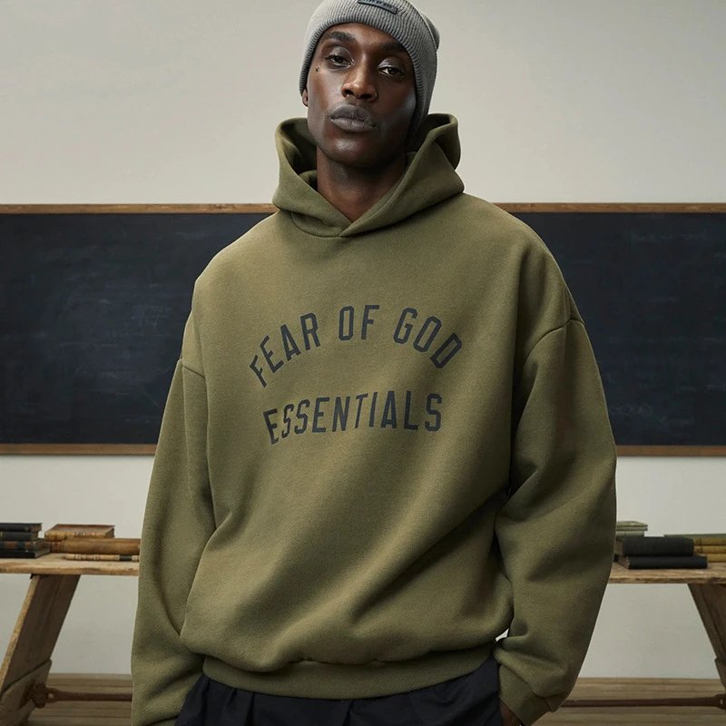 Letter Print Versatile Unisex Loose Fleece Hooded Sweatshirt