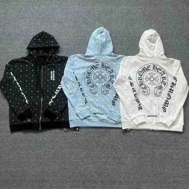 Chrome Hearts Cross Motif Zip-Up Hoodie Black - 32