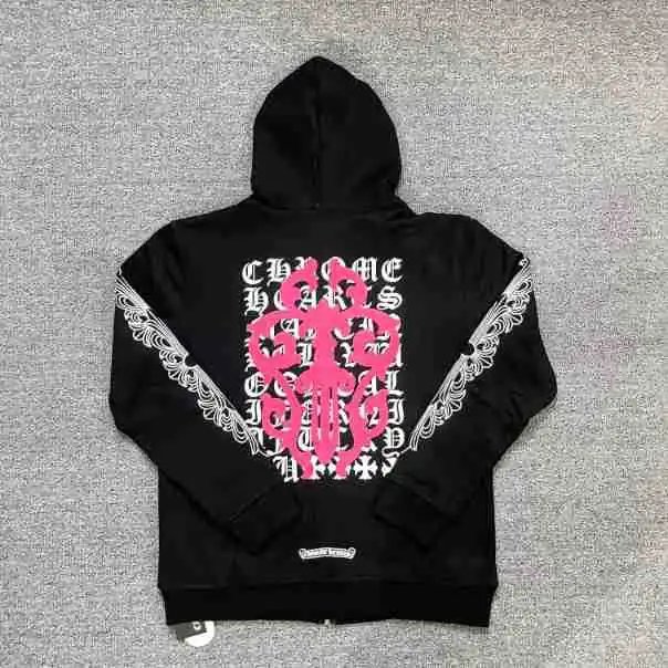 Chrome Hearts Cross Motif Zip-Up Hoodie Black - 17
