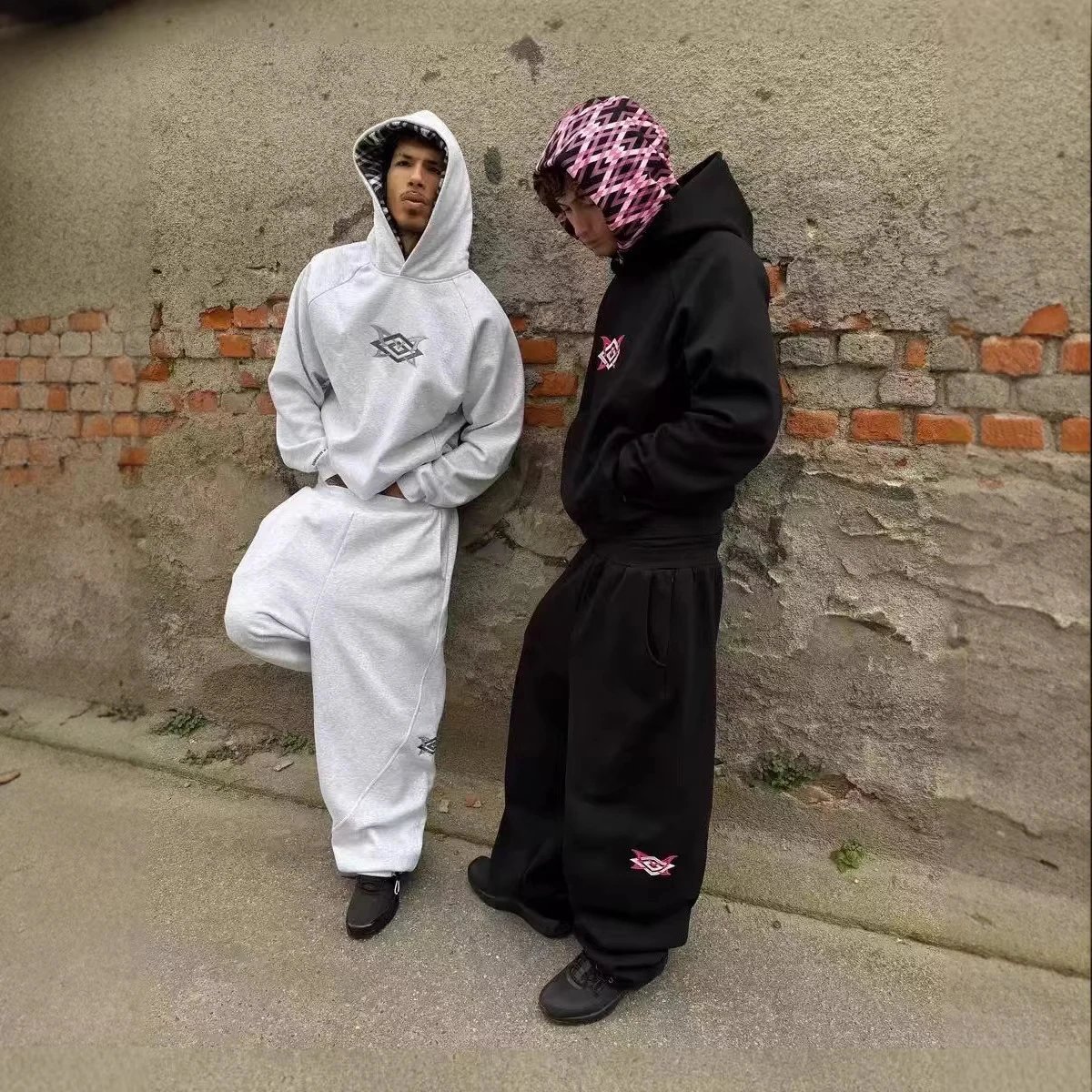 American Hip-Hop Embroidered Patchwork Hoodie