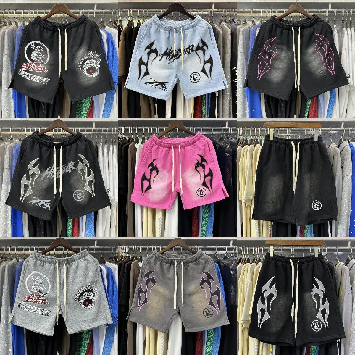 Smiley Face Printed Terry Cloth Shorts