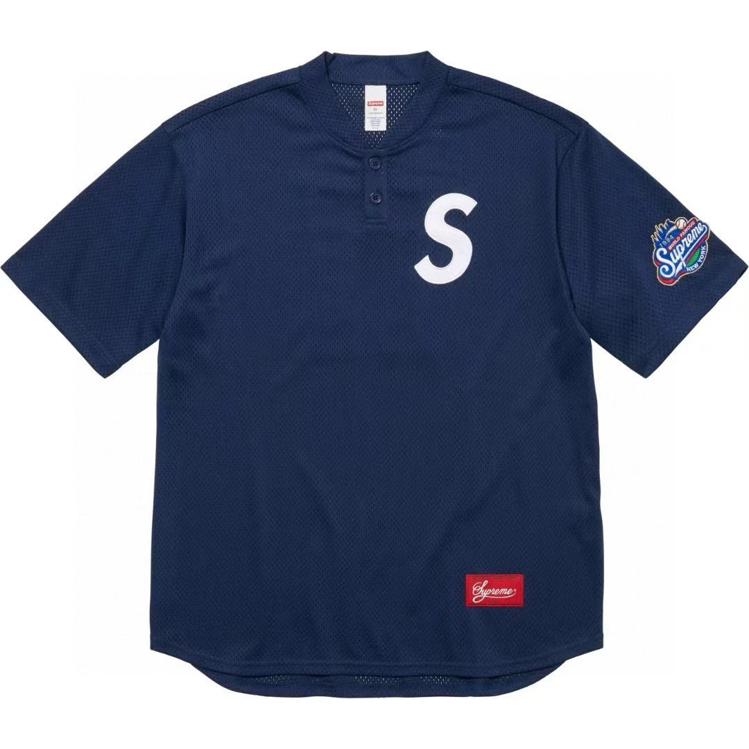 Supreme Shirts Mesh Baseball Shirt — G057 Blue