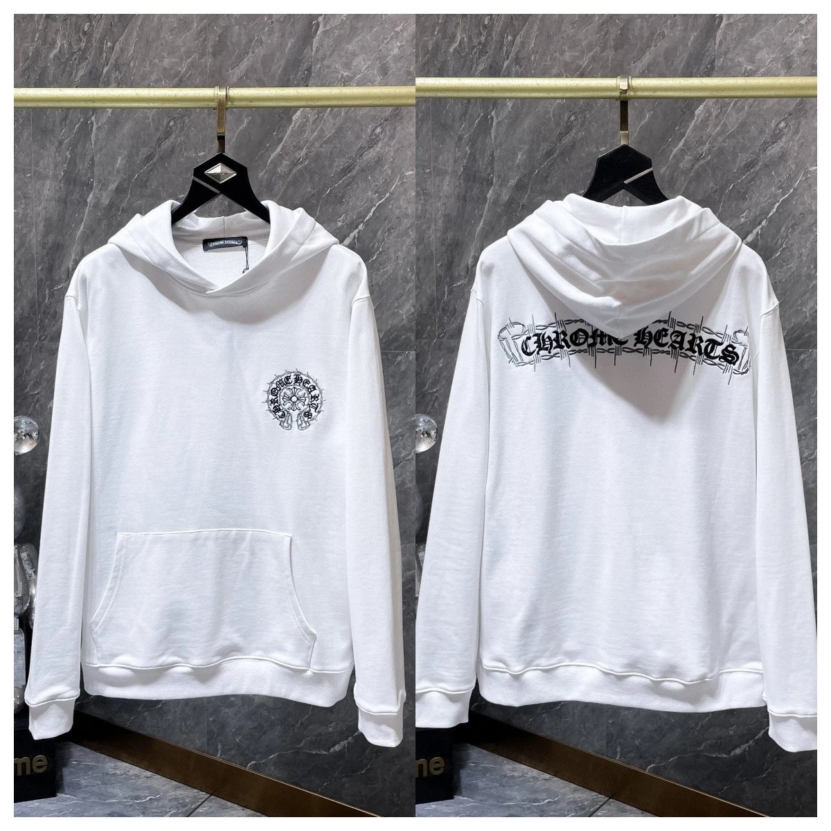 Chrome Hearts Multi-Print White Hoodie - 9