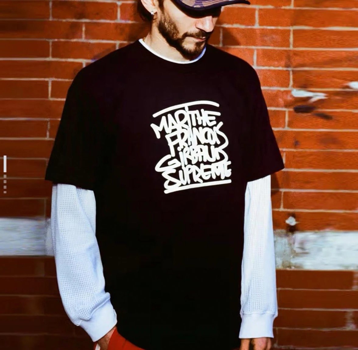 Supreme What The Fuck Cow Print Oval Logo Black T-Shirt - 10
