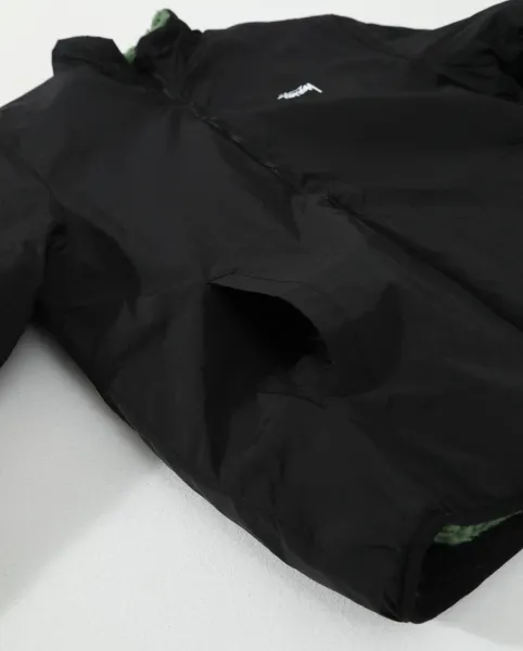 Stussy Reversible Fleece Jacket Beige / Black Outerwear - 14