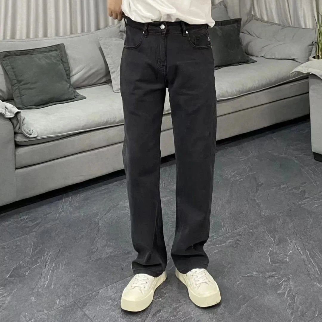 Black Straight-Leg Denim Jeans - 3