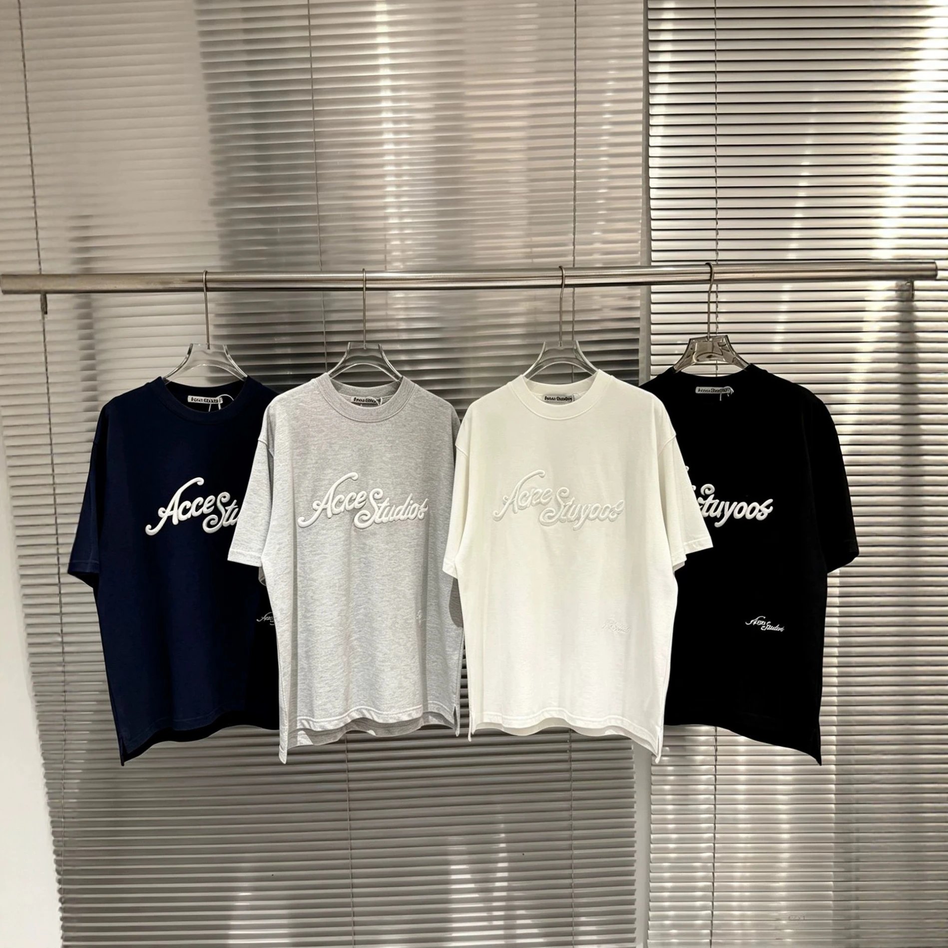 Embroidered Crew Neck Short-Sleeve T-Shirt