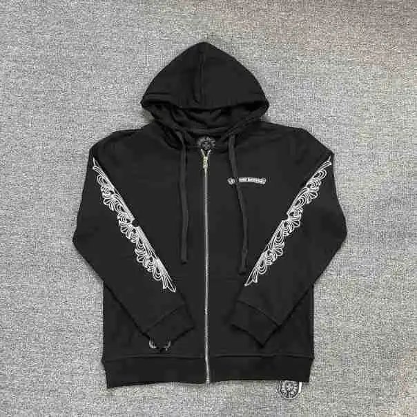 Chrome Hearts Cross Motif Zip-Up Hoodie Black - 16