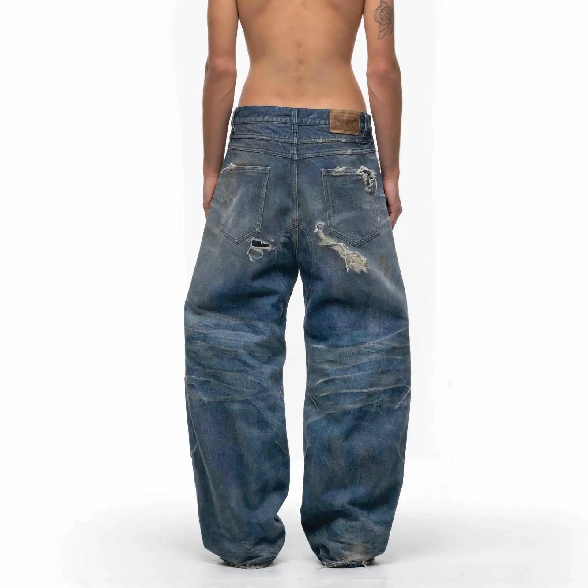 Distressed Blue Wide-Leg Jeans photo 6