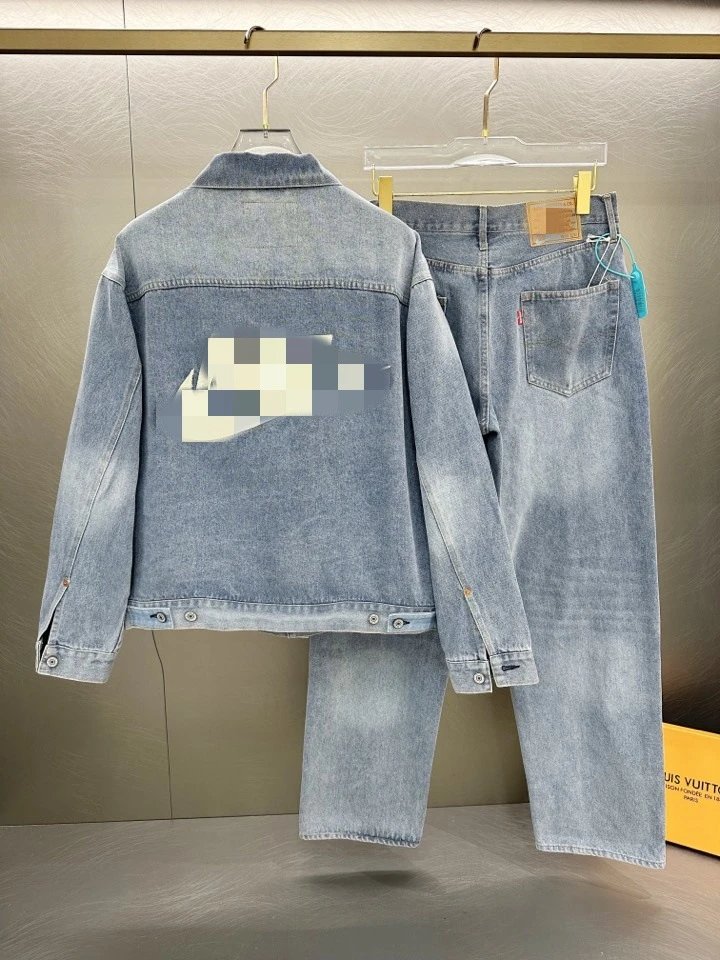 Gallery Dept x Levi's Distressed Light Wash Straight Leg Jeans - 3