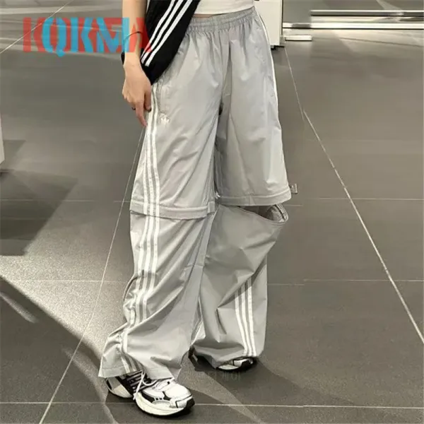 Adidas Originals Track Pants Gray with White Stripes Sweatpants - 3