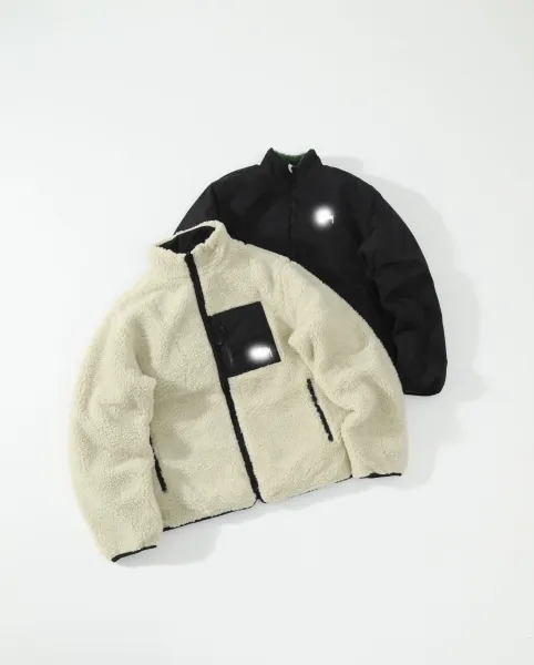 Stussy Reversible Fleece Jacket Beige / Black Outerwear - 2