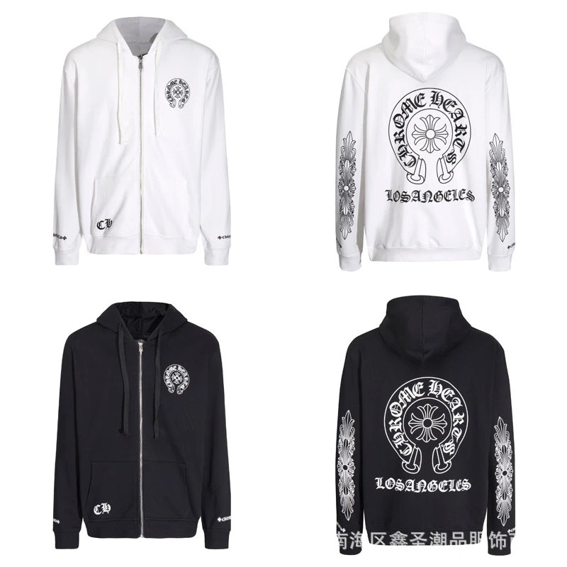 Chrome Hearts Cross Motif Zip-Up Hoodie Black - 10