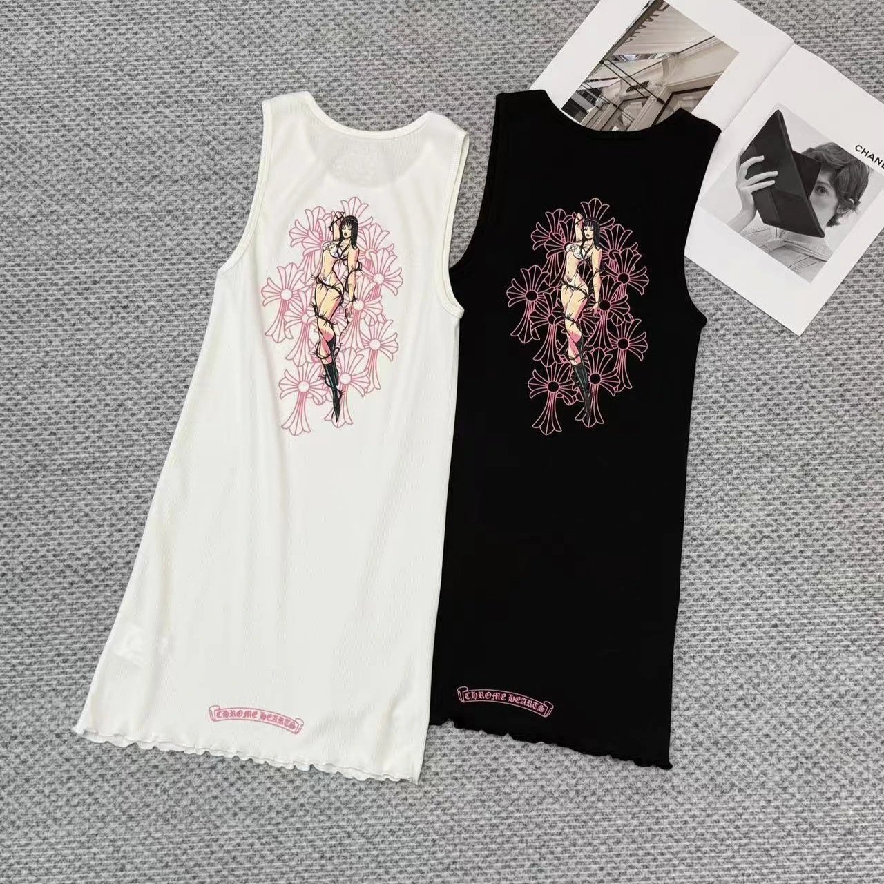 Goddess Print Midi Vest