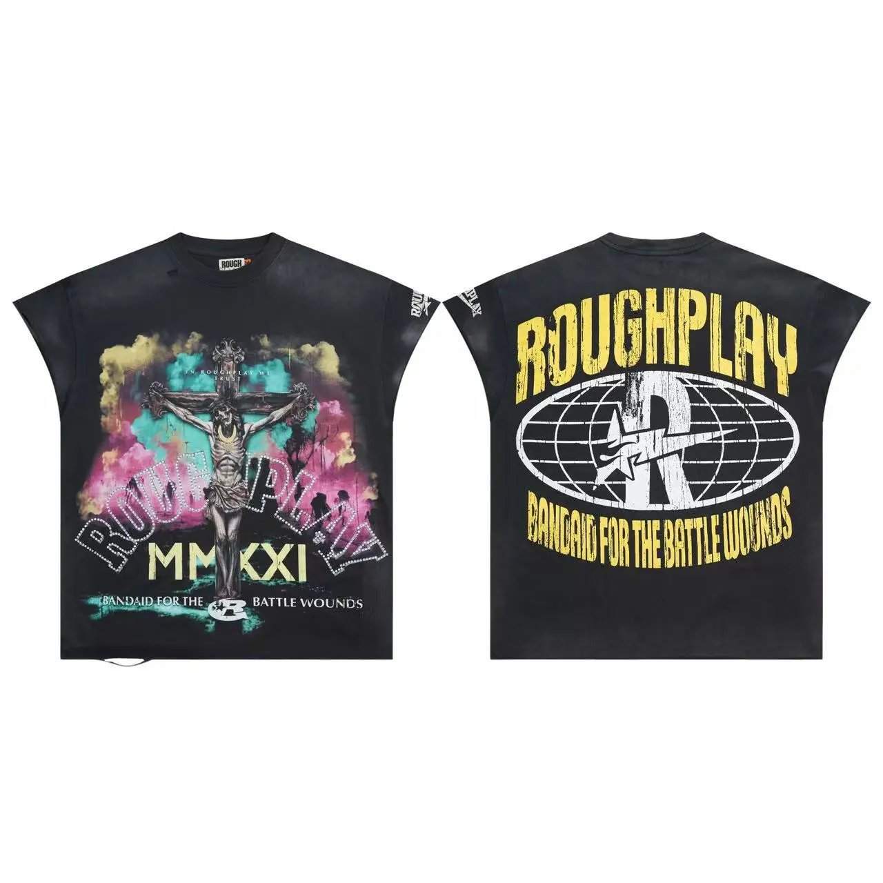 Roughplay x Hellcat Records Band Graphic Distressed Gray T-Shirt - 8