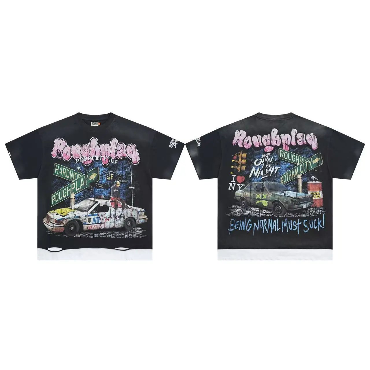 Roughplay x Hellcat Records Band Graphic Distressed Gray T-Shirt - 13