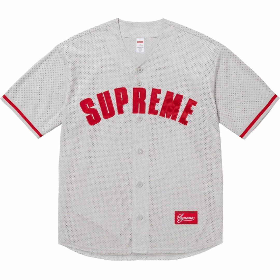 Supreme Shirts Mesh Baseball Shirt — 1108 gray