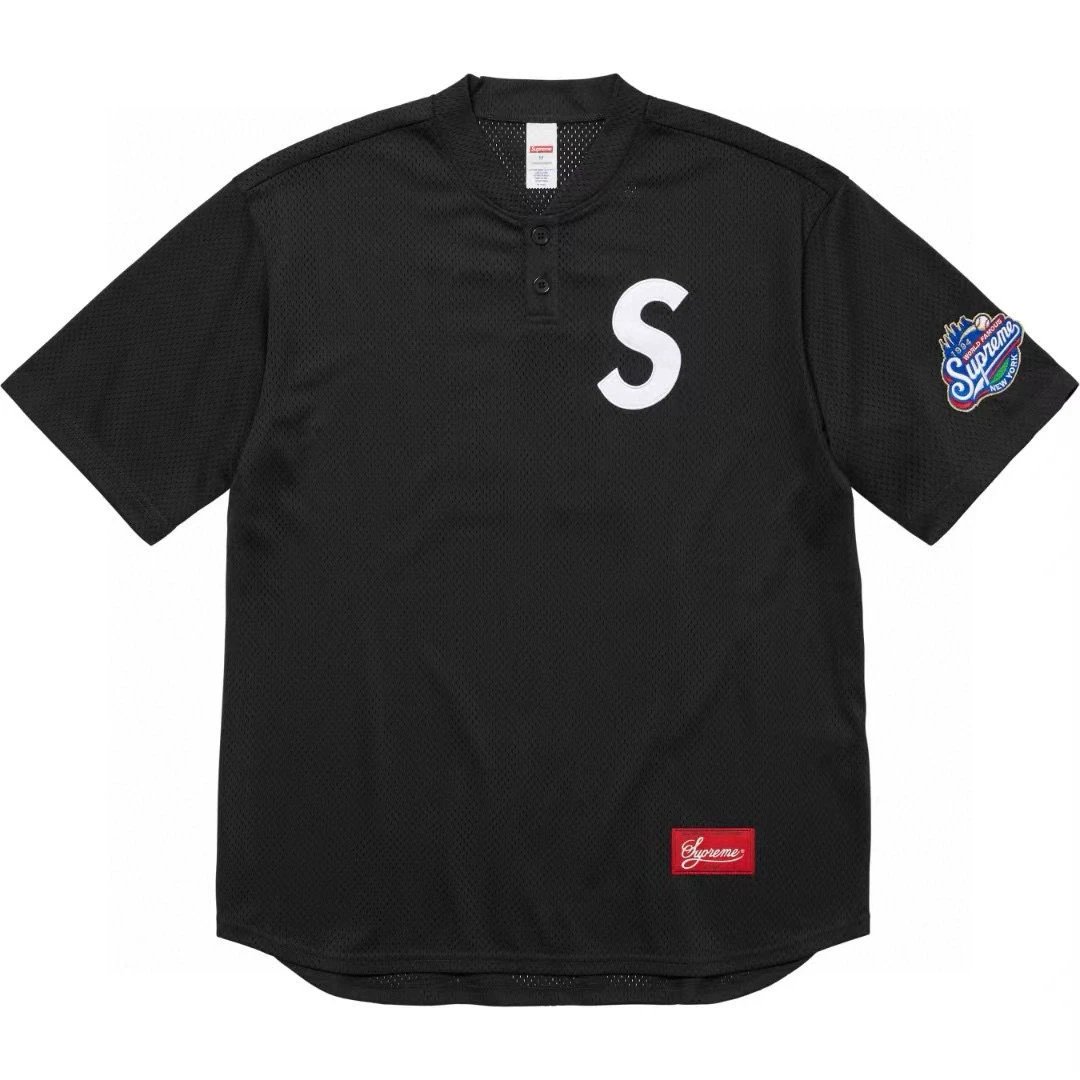 Supreme Shirts Mesh Baseball Shirt — G057 Black