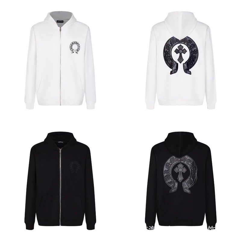 Chrome Hearts Cross Motif Zip-Up Hoodie Black - 18