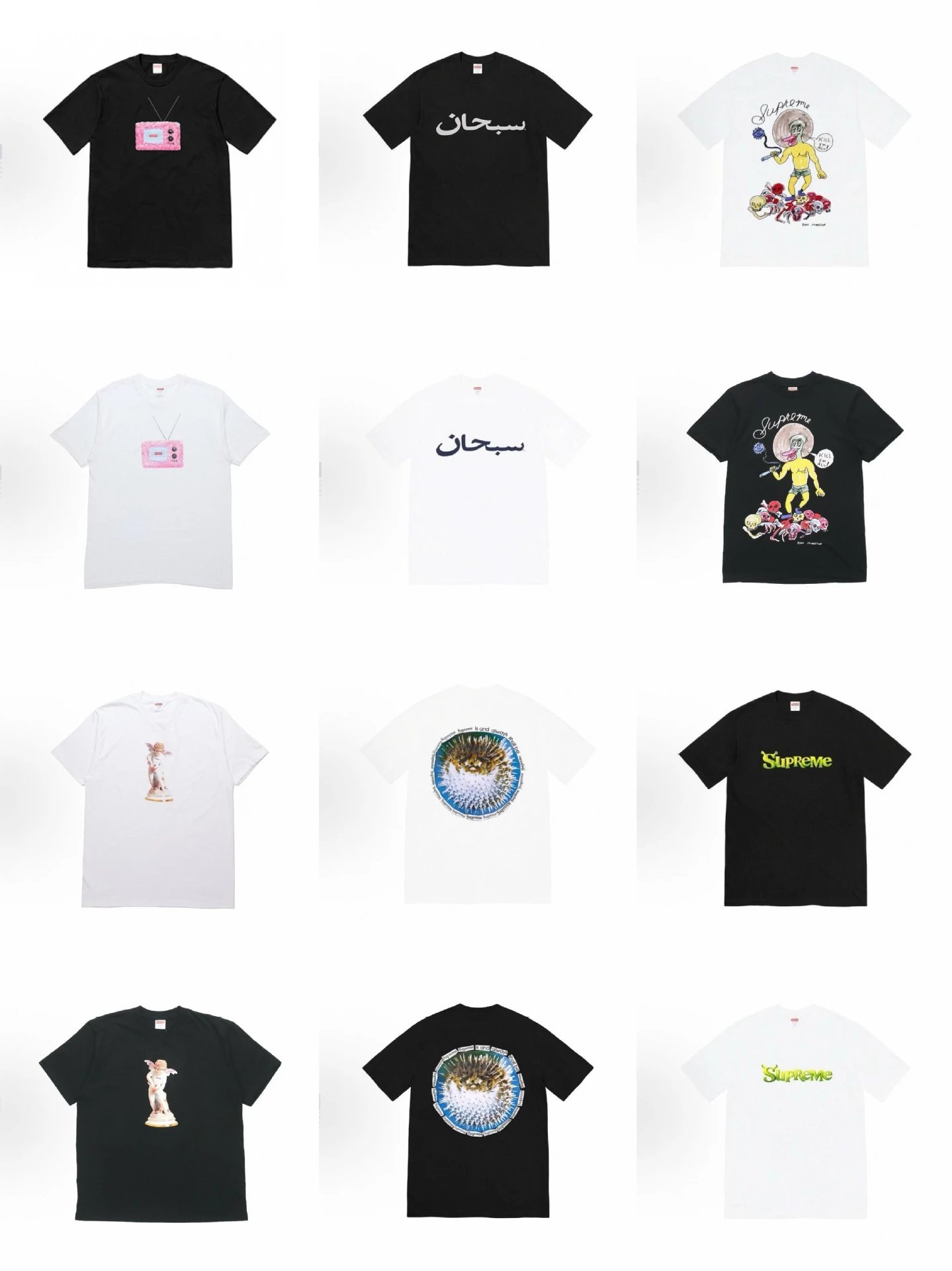 Supreme What The Fuck Cow Print Oval Logo Black T-Shirt - 6