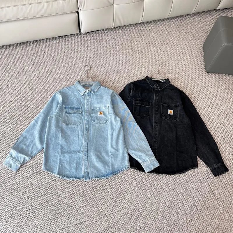Washed Distressed Double-Pocket Denim Jacket