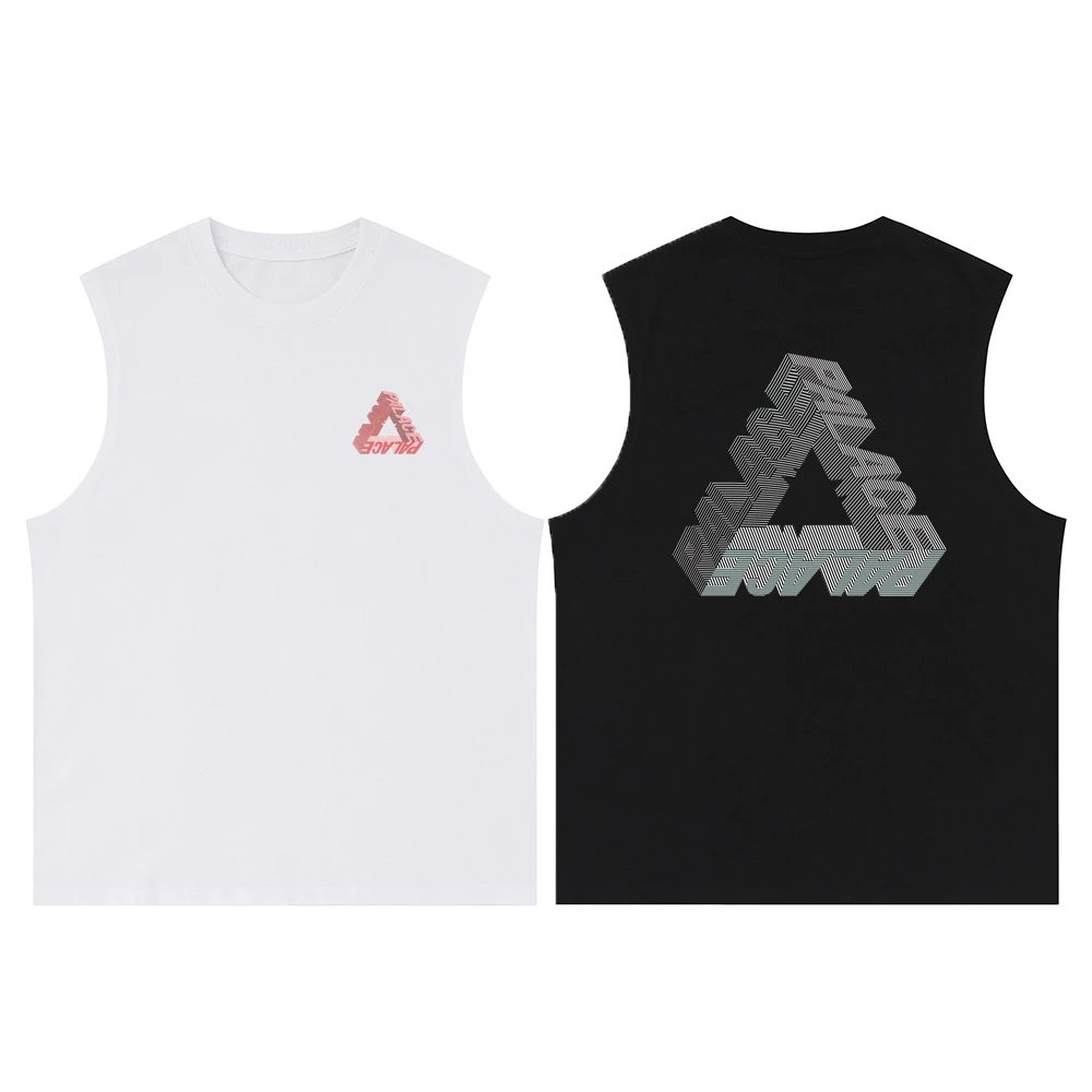 Palace Tri-Force White Black Graphic Sleeveless T-Shirt