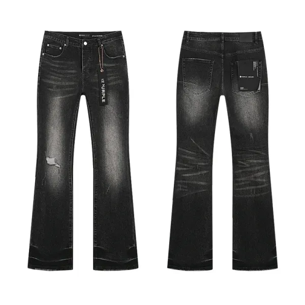 Purple Brand Flared Jeans Black with Radiant Stitch Detail - 19