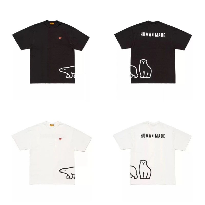 Human Made Black White Graphic Print T-Shirt